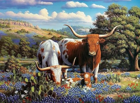 Loving Longhorns 500 Piece Puzzle - Gootzy Gaming
