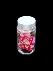 Magenta Sparkle - Plastic Standard 7 Dice Set - D&D Dice - Gootzy Gaming