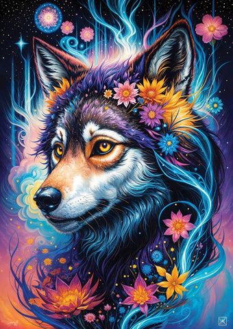 Magical Wolf Portrait 1000 Piece Puzzle - Gootzy Gaming