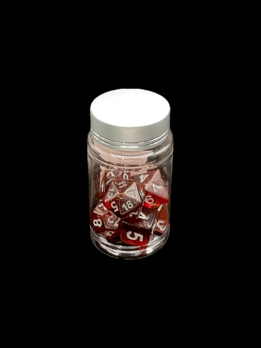 Magma Sparkle - Plastic Standard 7 Dice Set - D&D Dice - Gootzy Gaming