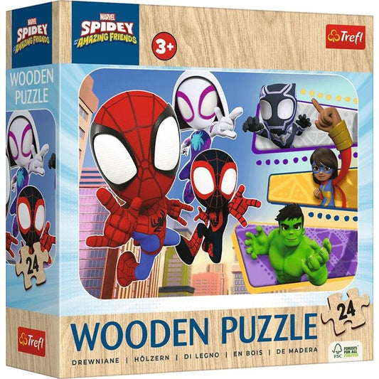 Marvel Spidey and the Amazing Friends Wooden Puzzle 24 Piece Puzzle - Gootzy Gaming