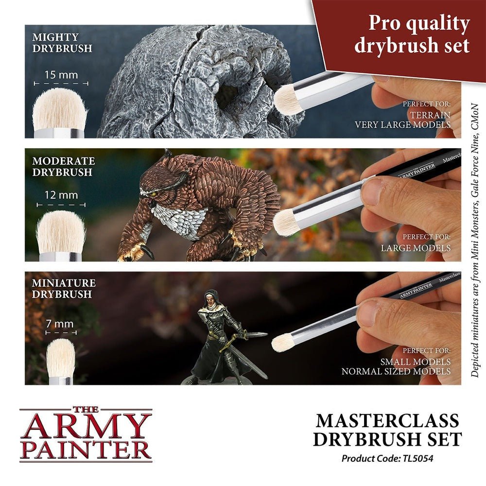 Masterclass Drybrush Set - The Army Painter - Goat Hair Miniatures Drybrush - Gootzy Gaming