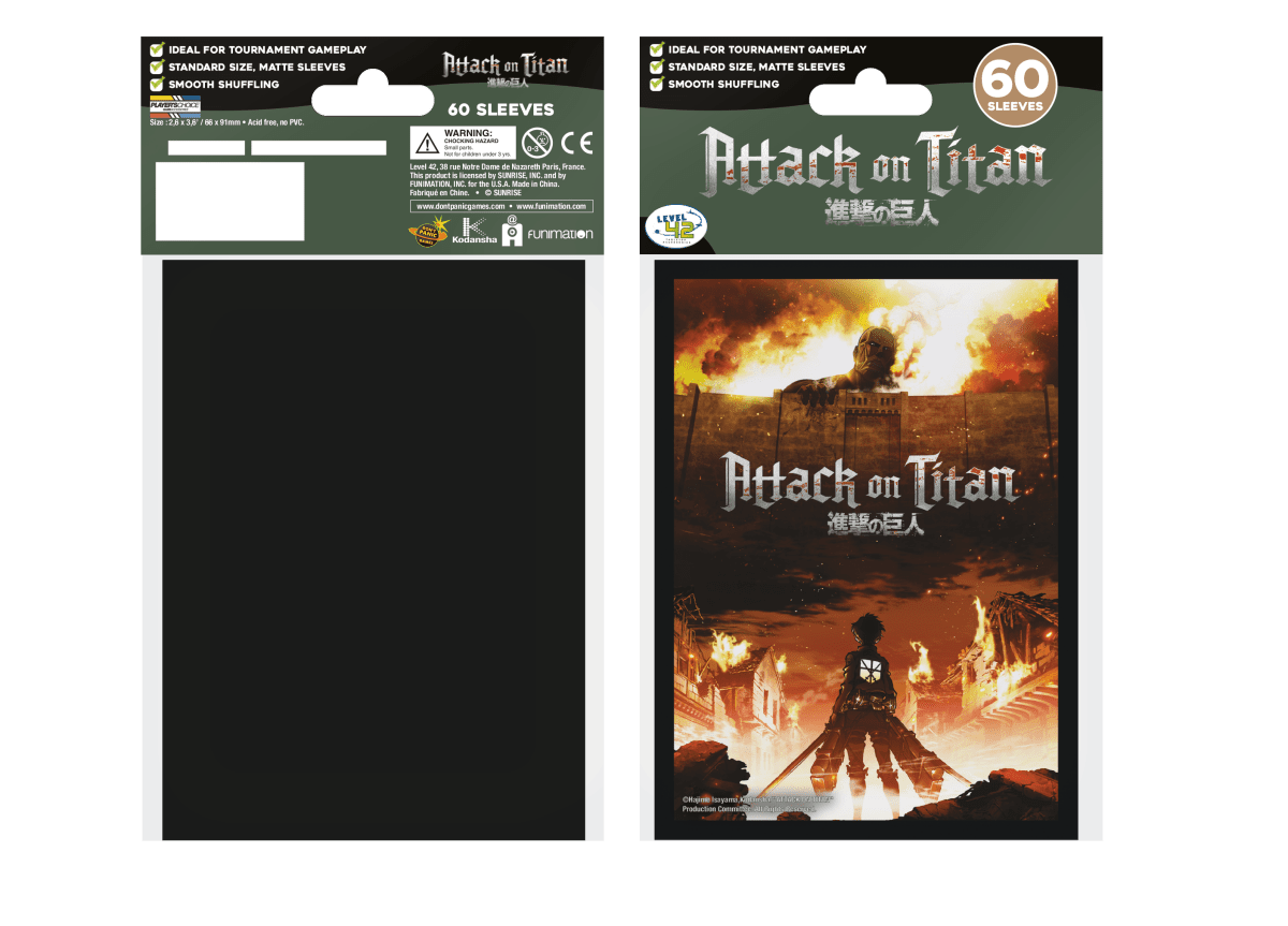 Matte Art Card Sleeves: Attack on Titan - Wall (60 Ct.) - Gootzy Gaming