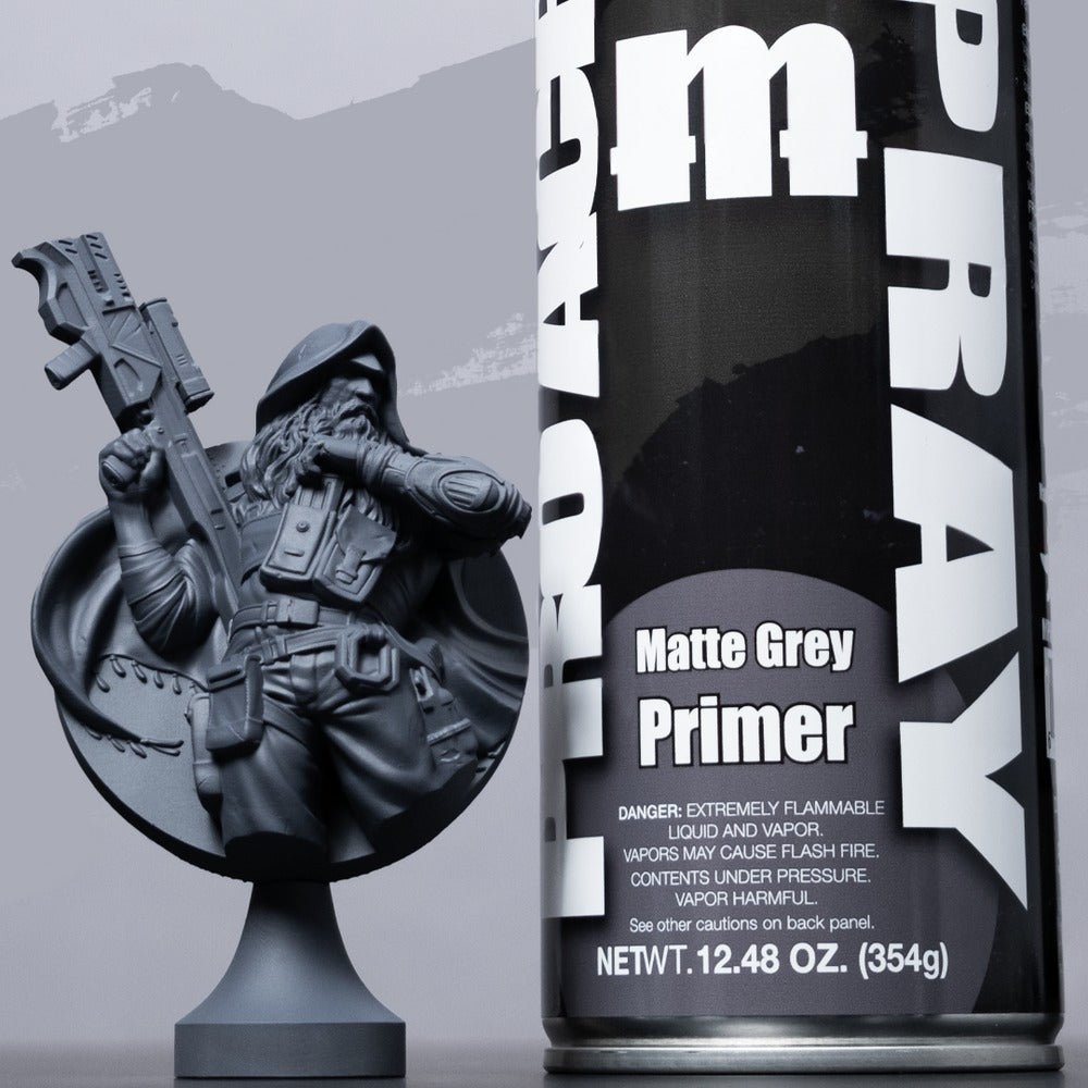 Matte Grey Spray Can Primer - Premium Acrylic Miniatures Paint Primer - Monument Hobbies - 500 mL Spray Can (Store Pickup Only) - Gootzy Gaming