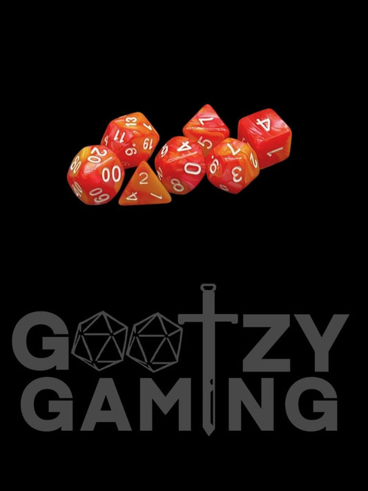 Mimosa Swirl - Plastic Standard 7 Dice Set - D&D Dice - Gootzy Gaming