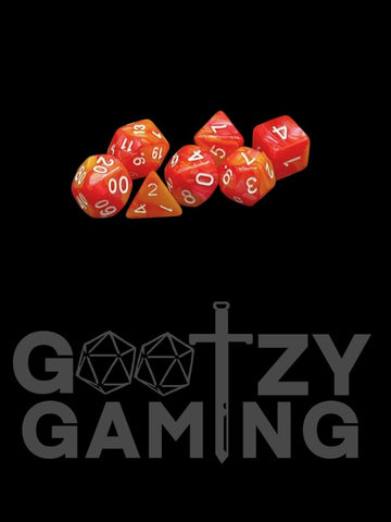 Mimosa Swirl - Plastic Standard 7 Dice Set - D&D Dice - Gootzy Gaming