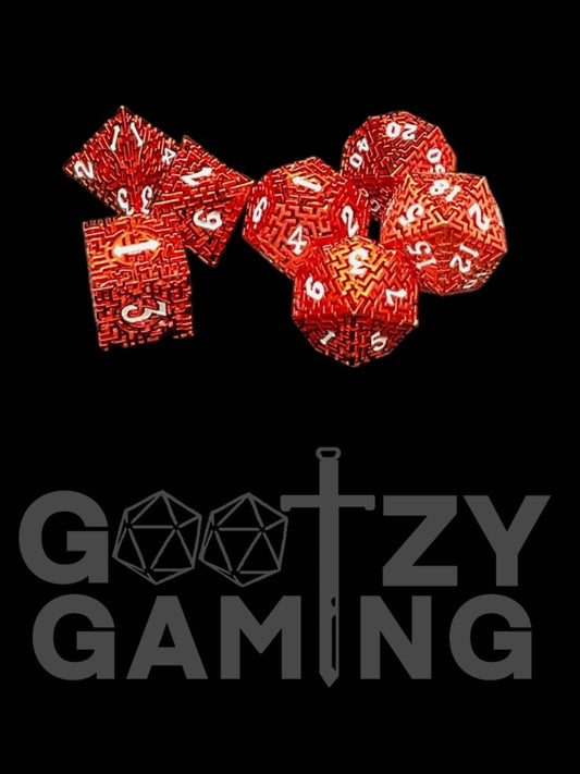 Minotaur's Maze - Hollow Metal 7 Dice Set - D&D Dice - Gootzy Gaming
