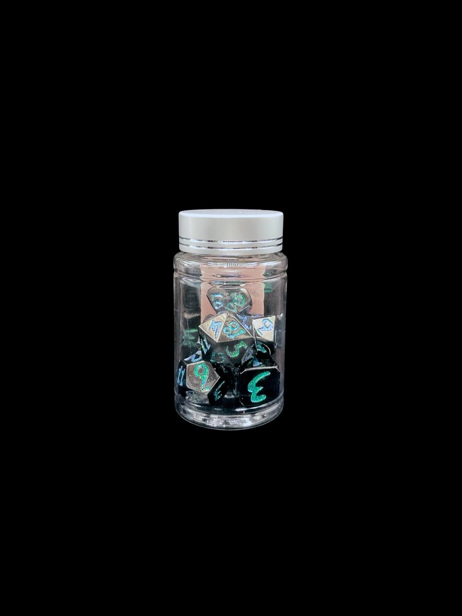Mithril Vein - Metal 7 Dice Set - D&D Dice - Gootzy Gaming