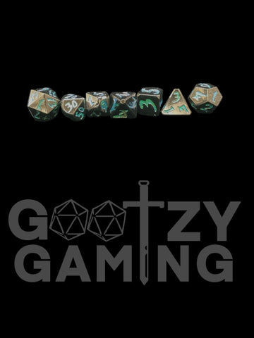 Mithril Vein - Metal 7 Dice Set - D&D Dice - Gootzy Gaming