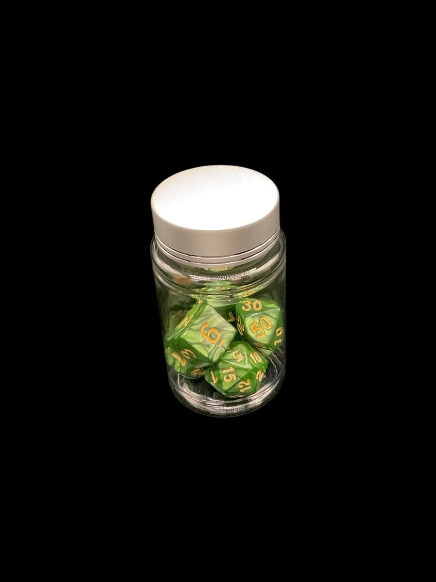 Mossy Swirl - Plastic Standard 7 Dice Set - D&D Dice - Gootzy Gaming
