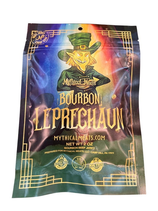 Mythical Meats: Beef Jerky 2 oz Bag - Leprechaun (Bourbon) - Gootzy Gaming