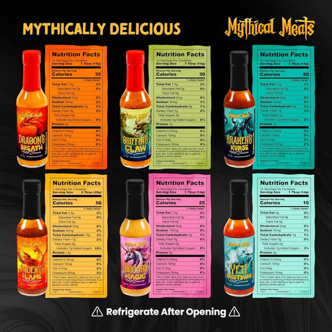 Mythical Meats: Hot Sauce Gift Set (6 Flavors) - Gootzy Gaming