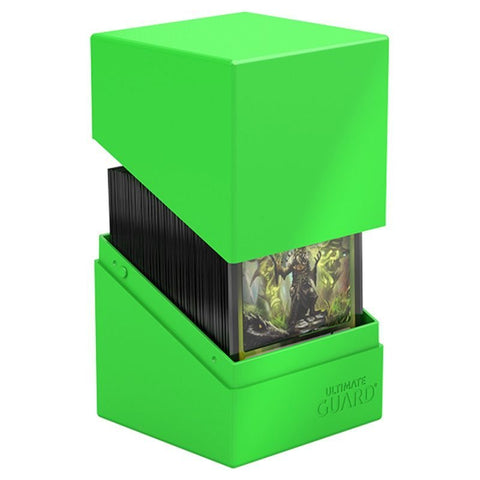 Neon Green - Boulder 100+ Solid Deck Box - Gootzy Gaming