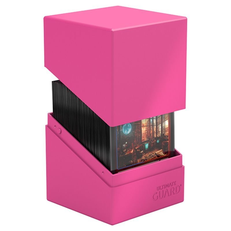 Neon Pink - Boulder 100+ Solid Deck Box - Gootzy Gaming