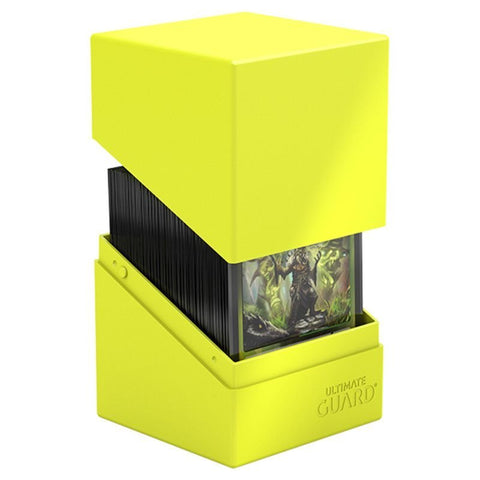 Neon Yellow - Boulder 100+ Solid Deck Box - Gootzy Gaming