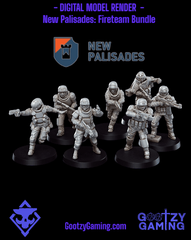 New Palisades: Fireteam 1 - 7 Miniature Bundle - Arsenal Official Miniature - Skull Forge Studios - Gootzy Gaming