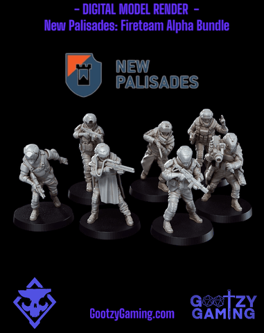 New Palisades: Fireteam Alpha - 7 Miniature Bundle - Arsenal Official Miniature - Skull Forge Studios - Gootzy Gaming