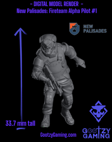 New Palisades: Fireteam Alpha MCV Pilot 1 - Arsenal Official Miniature - Skull Forge Studios - Gootzy Gaming