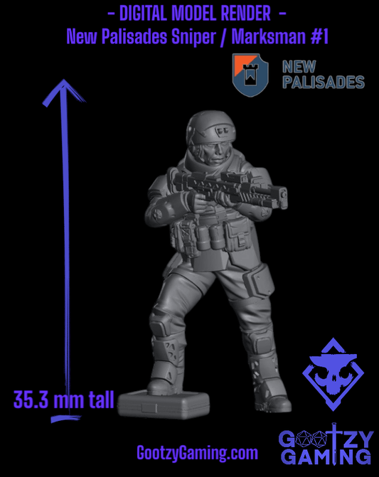 New Palisades: Marksman / Sniper 1 - Arsenal Official Miniature - Skull Forge Studios - Gootzy Gaming