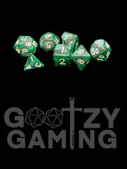 Obsidian Swirl - Plastic Standard 7 Dice Set - D&D Dice - Gootzy Gaming