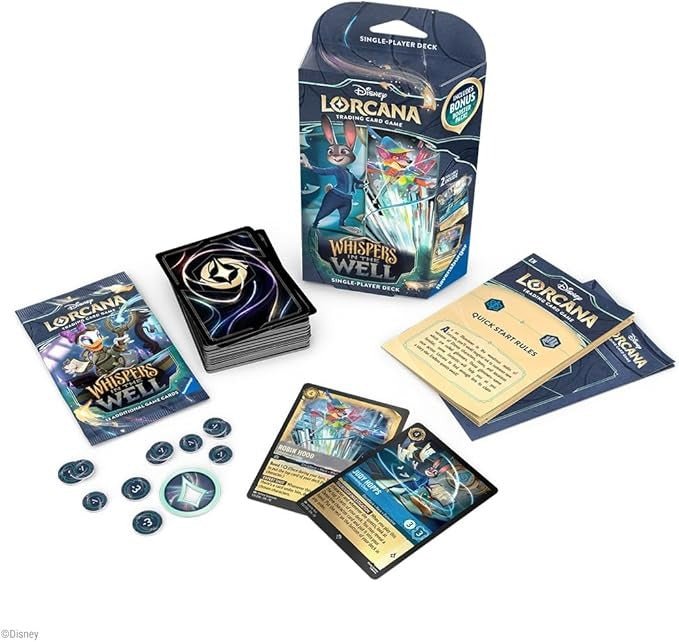*** Online Orders Ship 11/14 *** Lorcana Whispers in the Well Starter Deck - Steel and Sapphire - Gootzy Gaming
