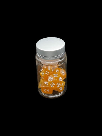 Orange Sparkle - Plastic Standard 7 Dice Set - D&D Dice - Gootzy Gaming