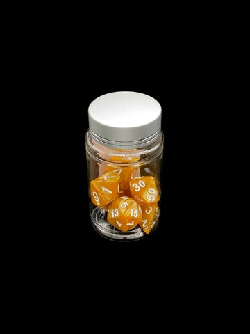 Orange Swirl - Plastic Standard 7 Dice Set - D&D Dice - Gootzy Gaming