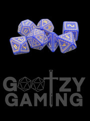 Pantheon Blue - Plastic Standard 7 Dice Set - D&D Dice - Gootzy Gaming