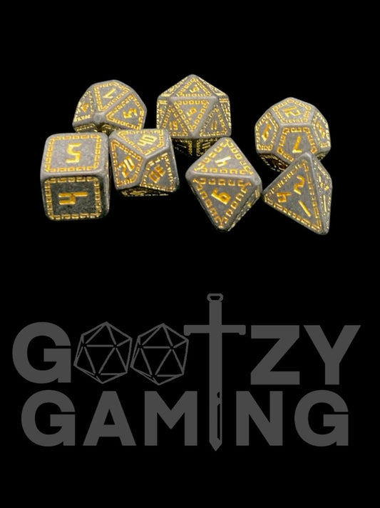 Pantheon Dark - Plastic Standard 7 Dice Set - D&D Dice - Gootzy Gaming