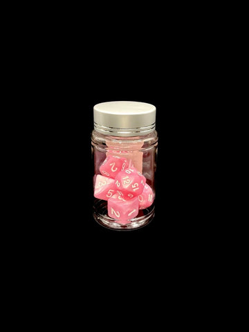 Pink Power - Plastic Standard 7 Dice Set - D&D Dice - Gootzy Gaming