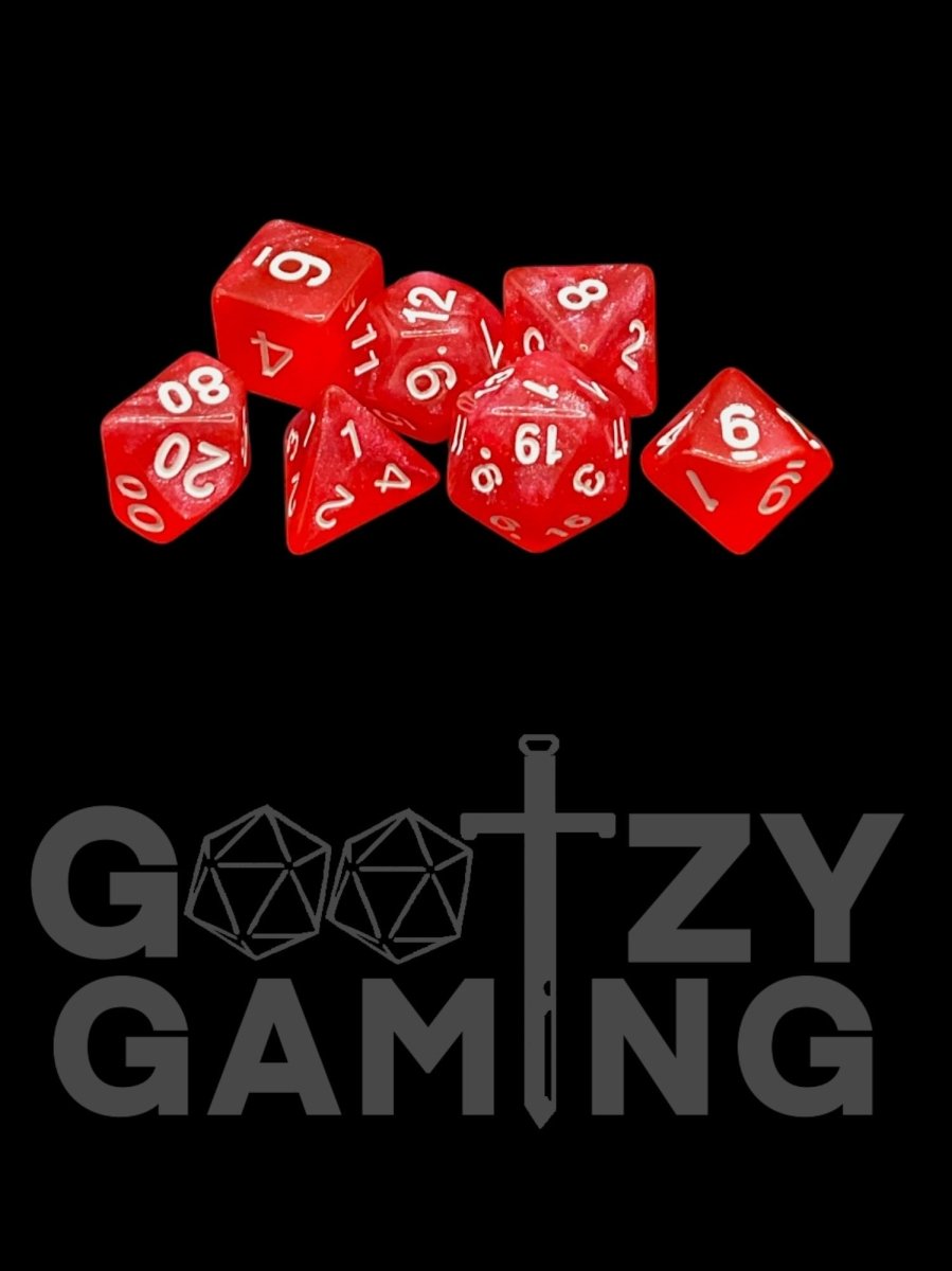 Pink Sparkle - Plastic Standard 7 Dice Set - D&D Dice - Gootzy Gaming