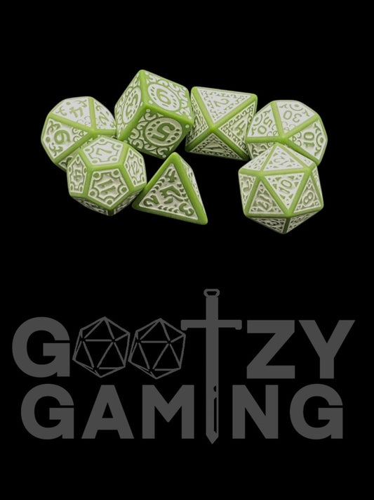 Pixie Forest - Plastic Standard 7 Dice Set - D&D Dice - Gootzy Gaming