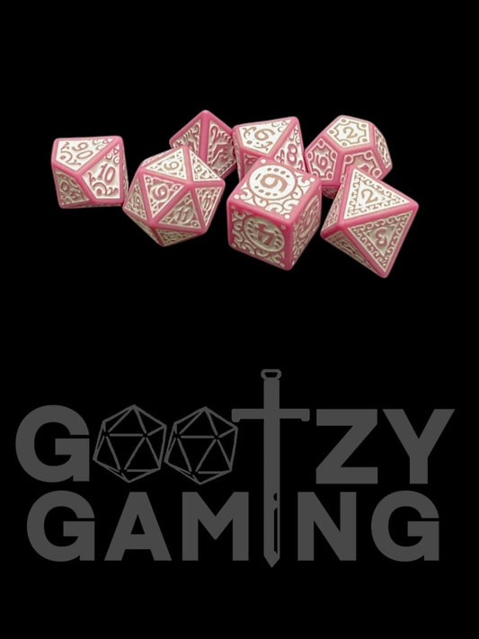 Pixie Rose - Plastic Standard 7 Dice Set - D&D Dice - Gootzy Gaming