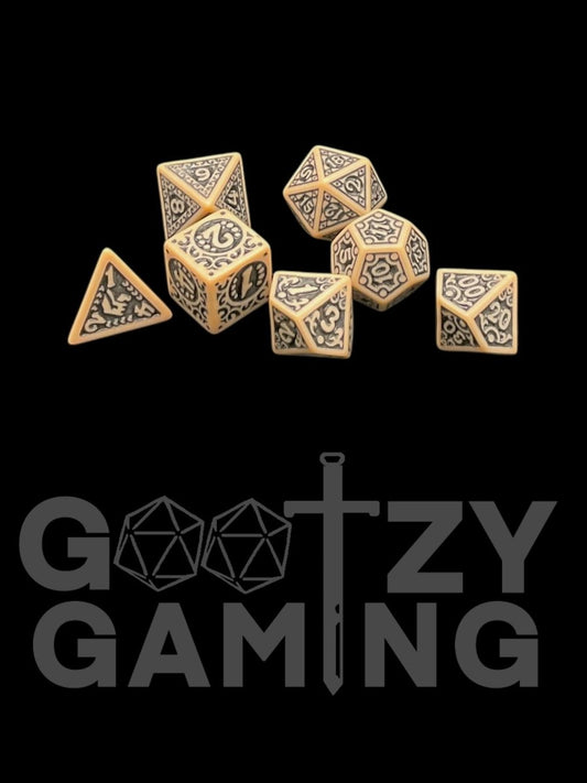 Pixie Sand - Plastic Standard 7 Dice Set - D&D Dice - Gootzy Gaming