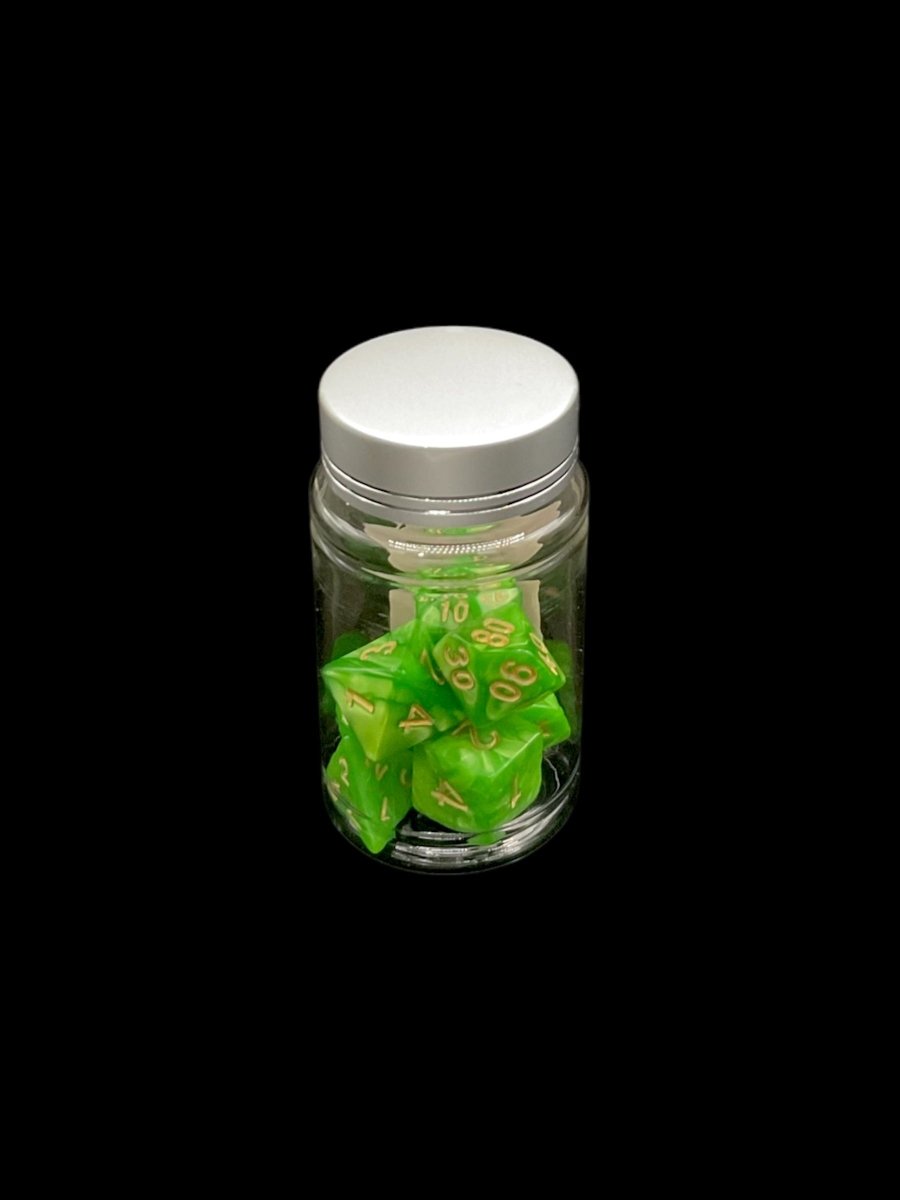 Poison Swirl - Plastic Standard 7 Dice Set - D&D Dice - Gootzy Gaming