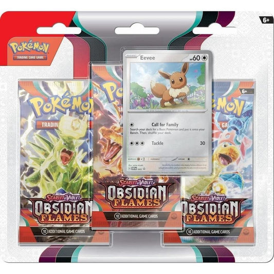 Pokemon SV: Obsidian Flames Booster Blister (3 Packs) - Eevee - Gootzy Gaming