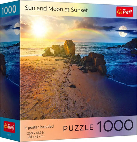 Sun and Moon at Sunset 1000 Piece Puzzle