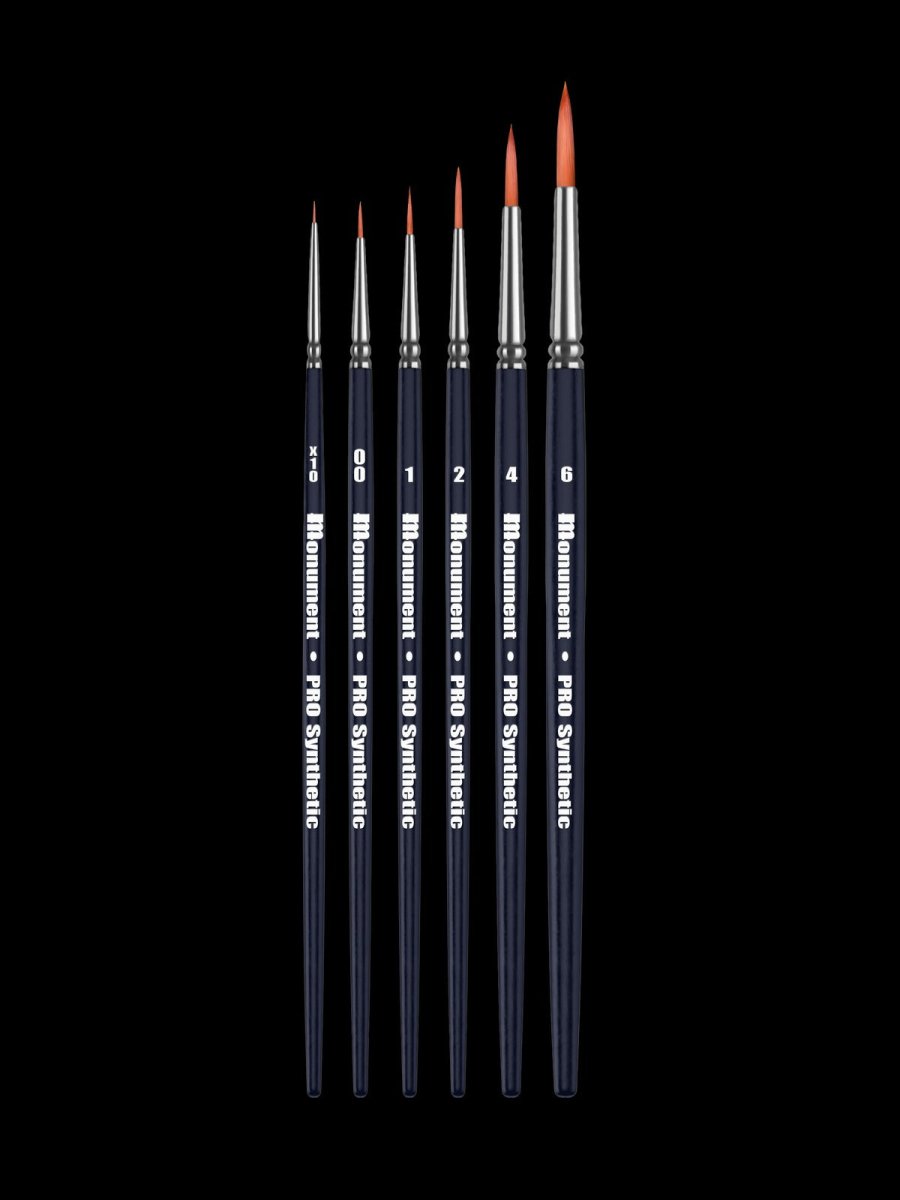Pro Synthetic Paint Brush Set - Monument Hobbies - Premium Miniatures Paint Brushes - Gootzy Gaming