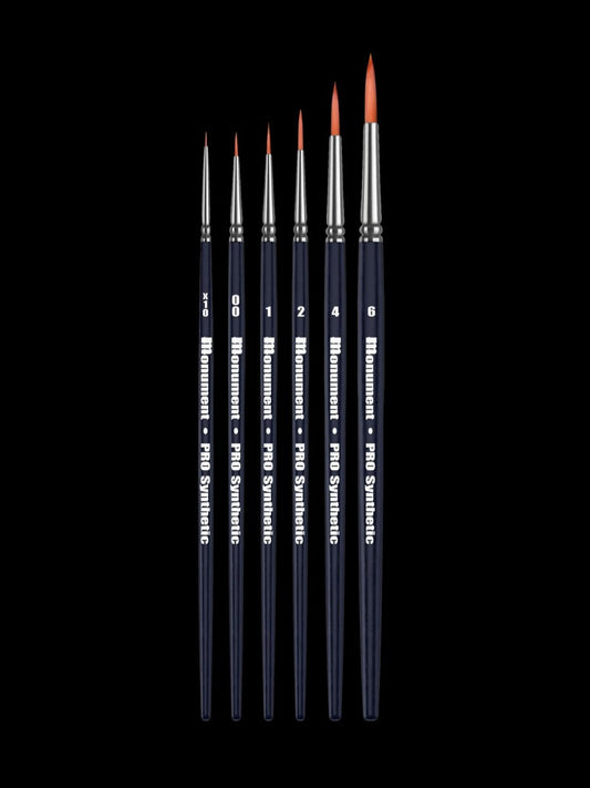 Pro Synthetic Paint Brush Set - Monument Hobbies - Premium Miniatures Paint Brushes - Gootzy Gaming