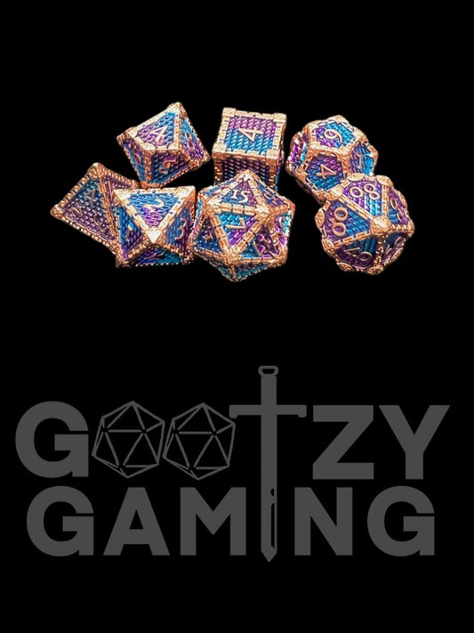 Psychic Dragonscale - Metal 7 Dice Set - D&D Dice - Gootzy Gaming