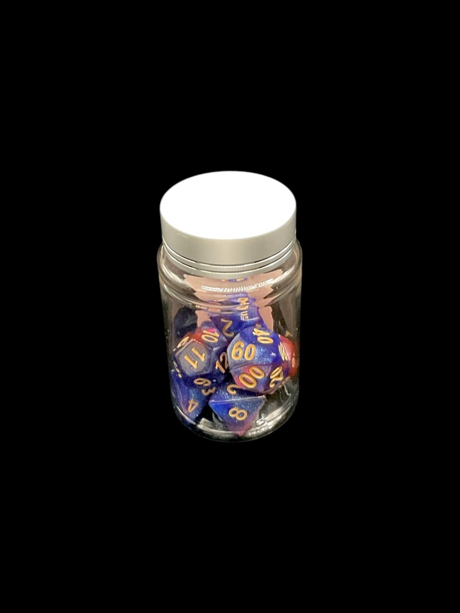 Red Blue Galaxy - Plastic Standard 7 Dice Set - D&D Dice - Gootzy Gaming