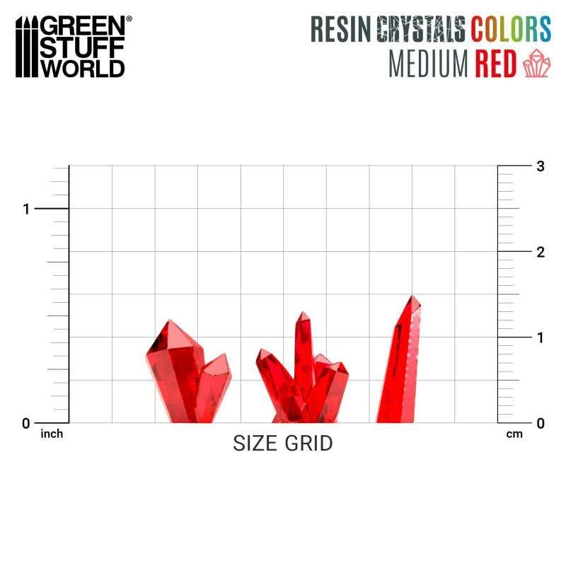 Red Resin Crystals - Medium Size - Green Stuff World - 30 Crystal Bits - Gootzy Gaming