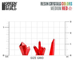 Red Resin Crystals - Medium Size - Green Stuff World - 30 Crystal Bits - Gootzy Gaming