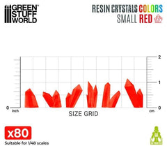 Red Resin Crystals - Small Size - Green Stuff World - 80 Crystal Bits - Gootzy Gaming
