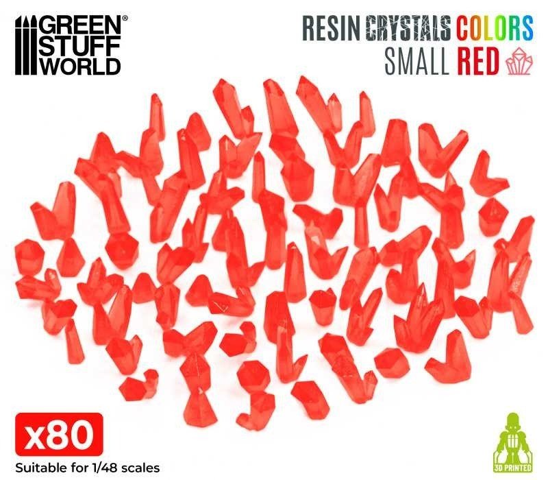 Red Resin Crystals - Small Size - Green Stuff World - 80 Crystal Bits - Gootzy Gaming