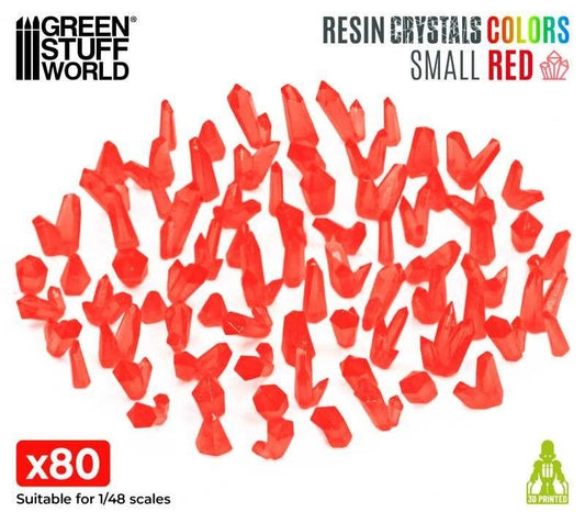 Red Resin Crystals - Small Size - Green Stuff World - 80 Crystal Bits - Gootzy Gaming