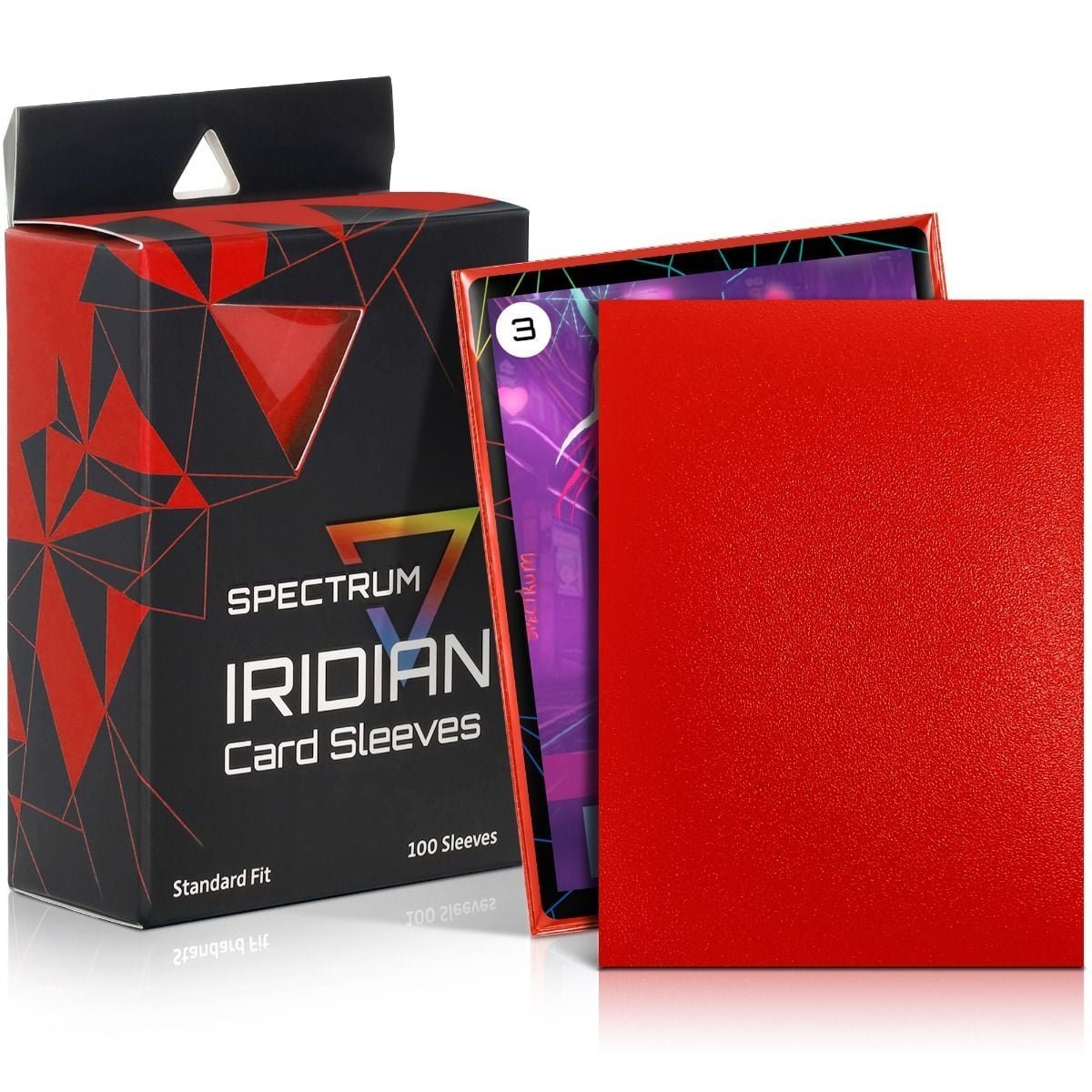 Red - Spectrum Iridian Matte Card Sleeves - 100 Count - Gootzy Gaming