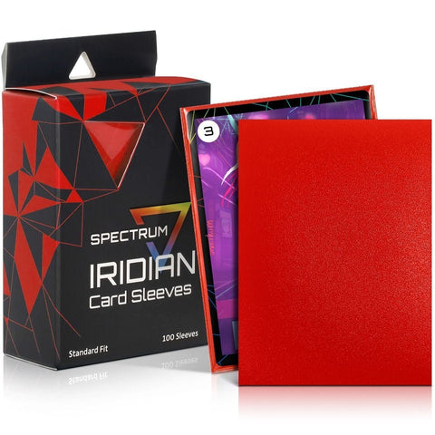 Red - Spectrum Iridian Matte Card Sleeves - 100 Count - Gootzy Gaming
