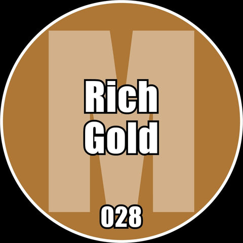 Rich Gold - Premium Metallic Acrylic Miniatures Paint - Monument Hobbies - 22 mL Dropper Bottle - Gootzy Gaming