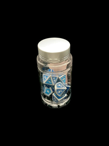 Royal Blue Dragon - Metal 7 Dice Set - D&D Dice - Gootzy Gaming